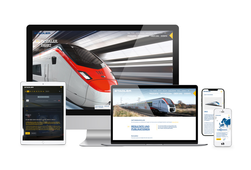 Responsive Referenz: Stadler Rail Website